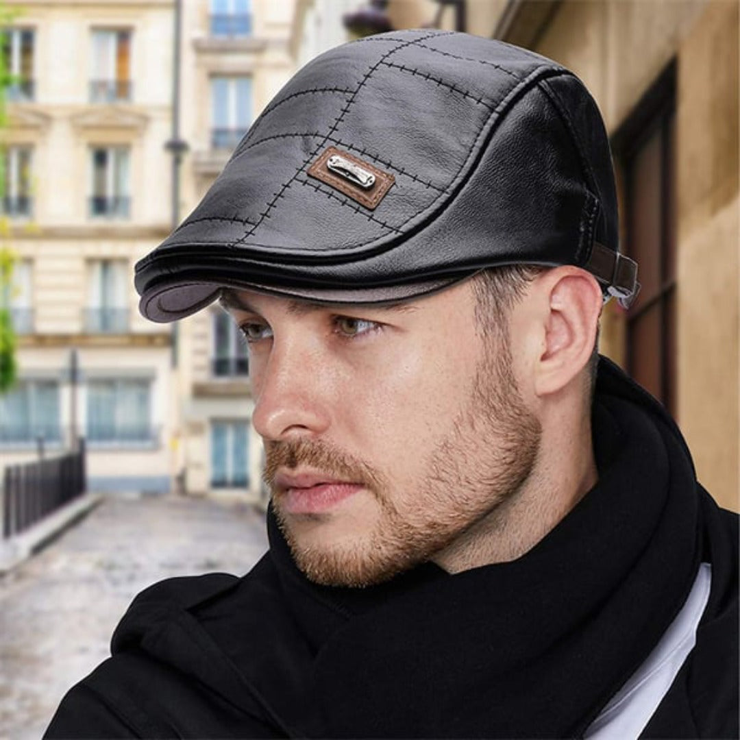 Bryan™ Herren Retro Leder Baskenmütze - 1+1 Gratis nur heute!