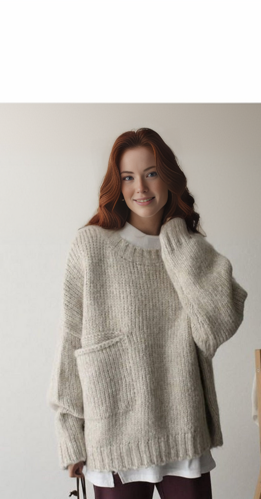 Jelena™ - Übergroßer Strickpullover mit Tasche