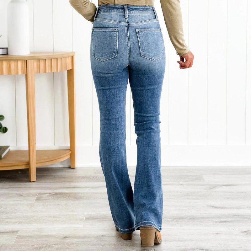 Bertina™ - Dehnbar Bauch-Kontrolle Jeans - 1+1 Gratis